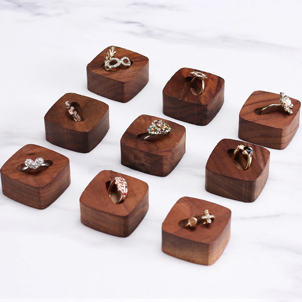 

Ring Holder for Couple Jewelry Holder Rings Black Walnut Jewelry Storage Tray Durable Craft Ring Storage Rack Elegant Design