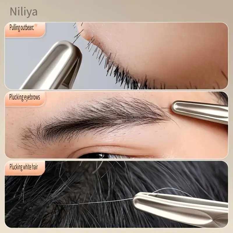 1Pc Premium Round Head Tweezers For Eyebrow & Facial Hair Removal Seamless Clips, Short Hair Precision Easy Combing For Eyebrows