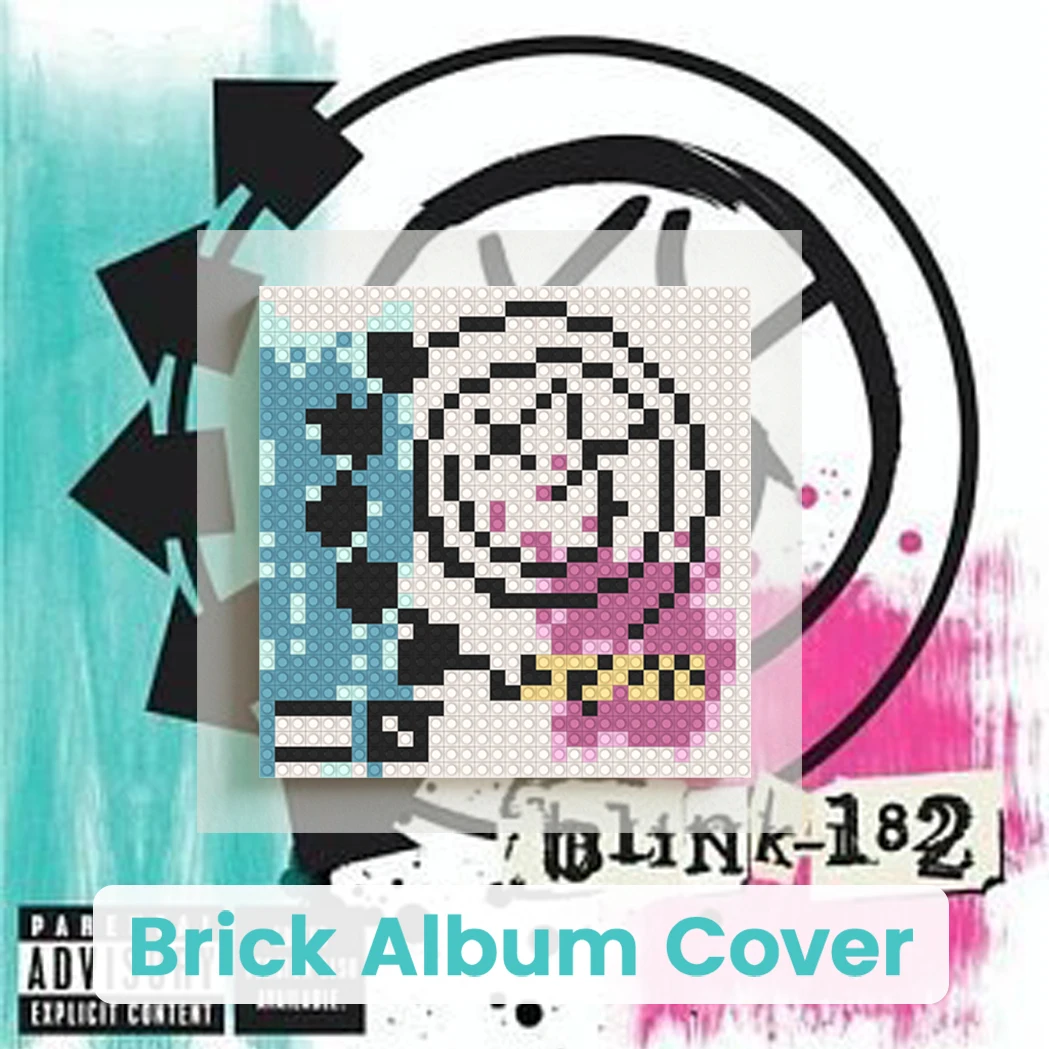

B-BLINK-182 Hot Band Classic Vintage Posters Wall Art Posters Pop Punk Classic Album Cover Pixel Art Building Blocks Set