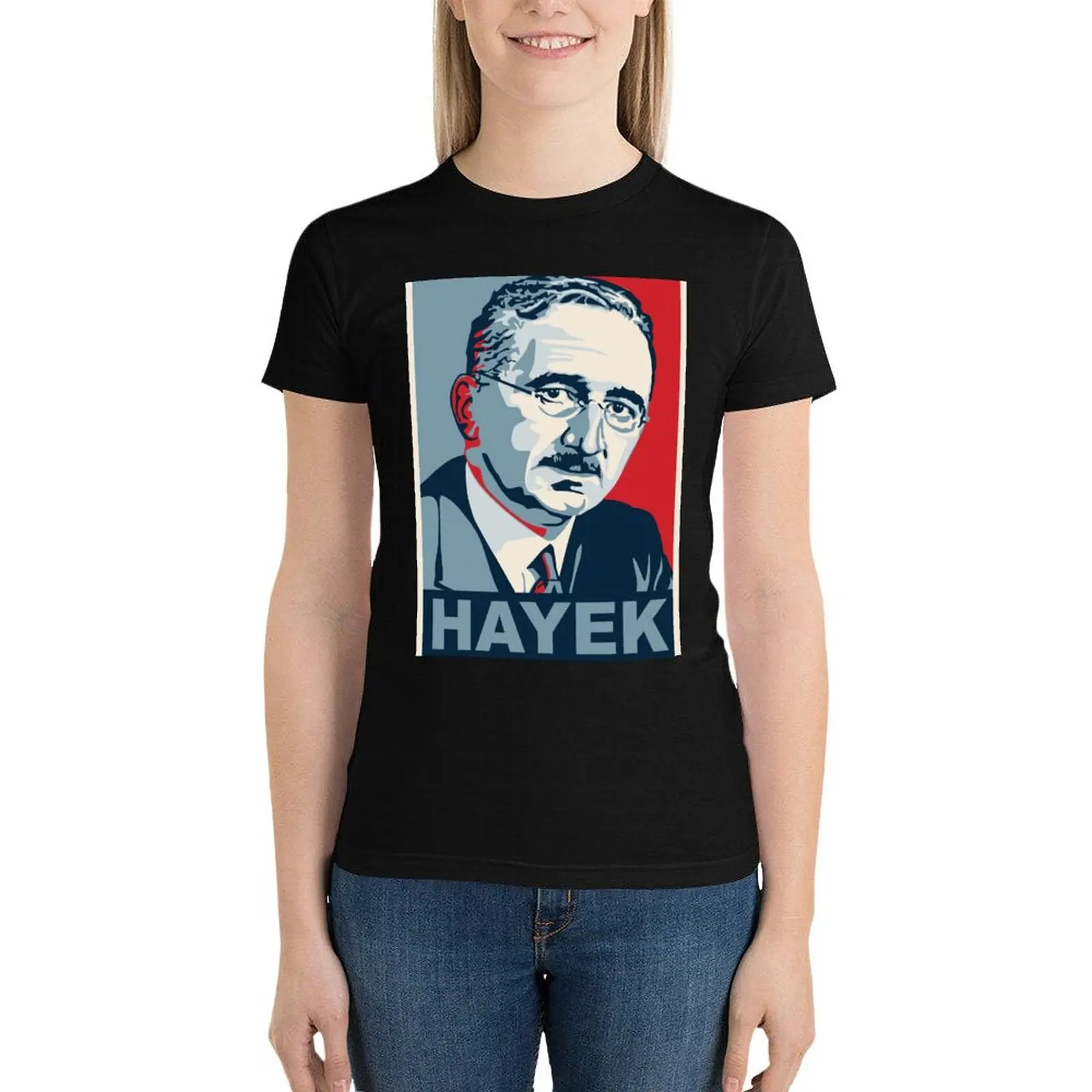 

Friedrich Hayek T-Shirt female Female clothing lady clothes Aesthetic clothing Top Women