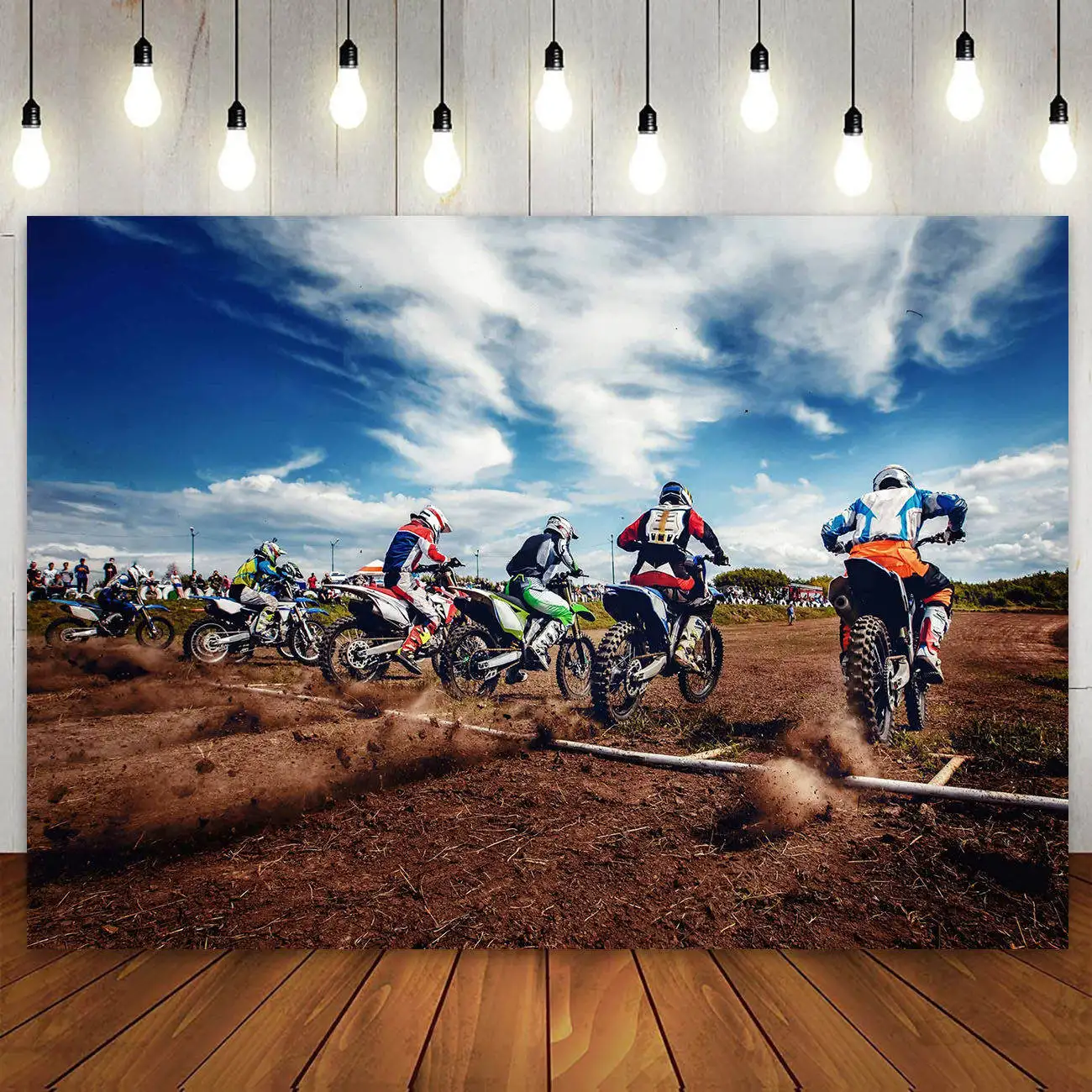 Motocross Racing Theme Backdrop Motorcycle Photography Background for Boys Birthday Party Decoration Banner Poster Vinyl 7x5ft