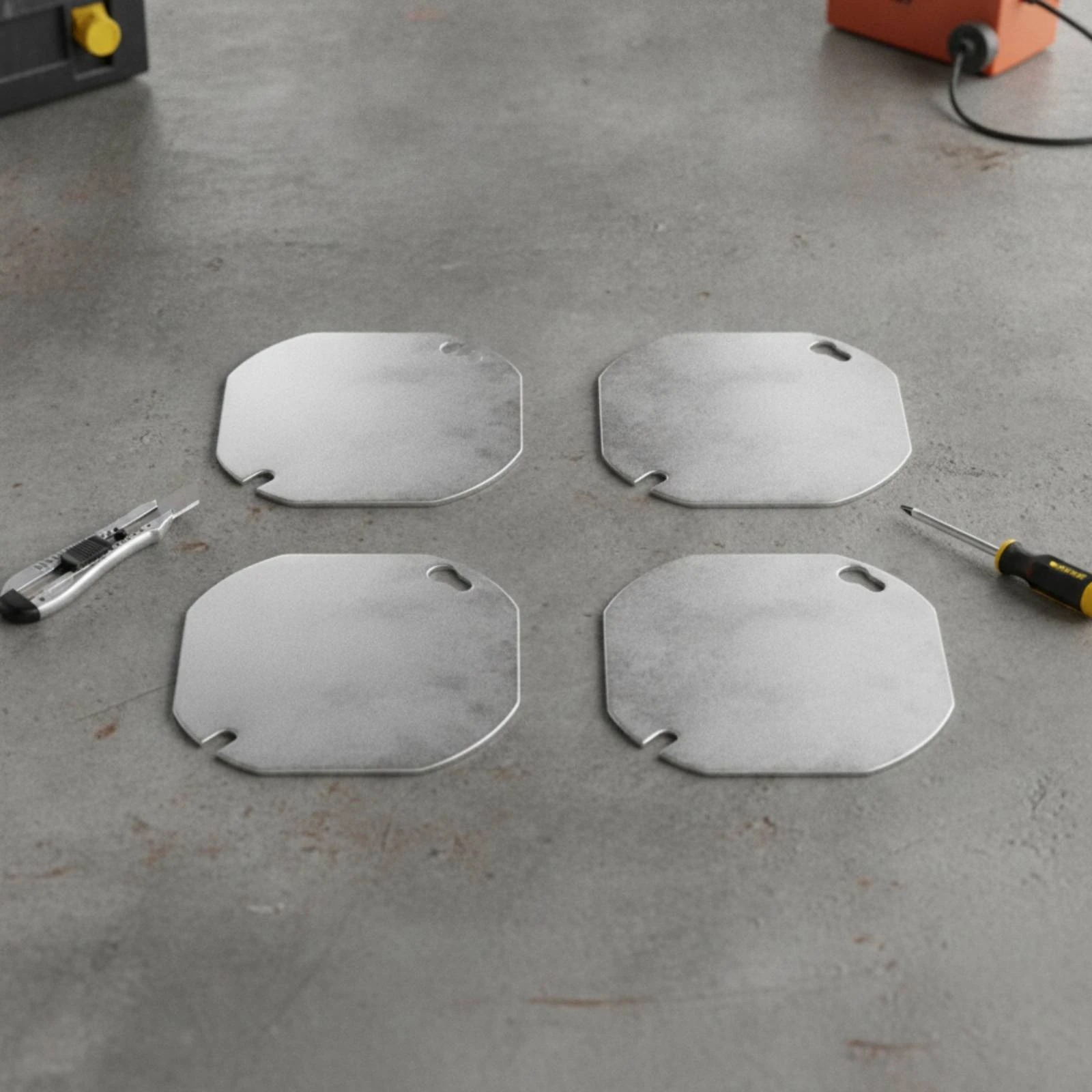 4 Pieces Flat Stainless Steel Junction Box Cover Slim Stainless Steel Octagonal Electrical Box Cover Easy to Install