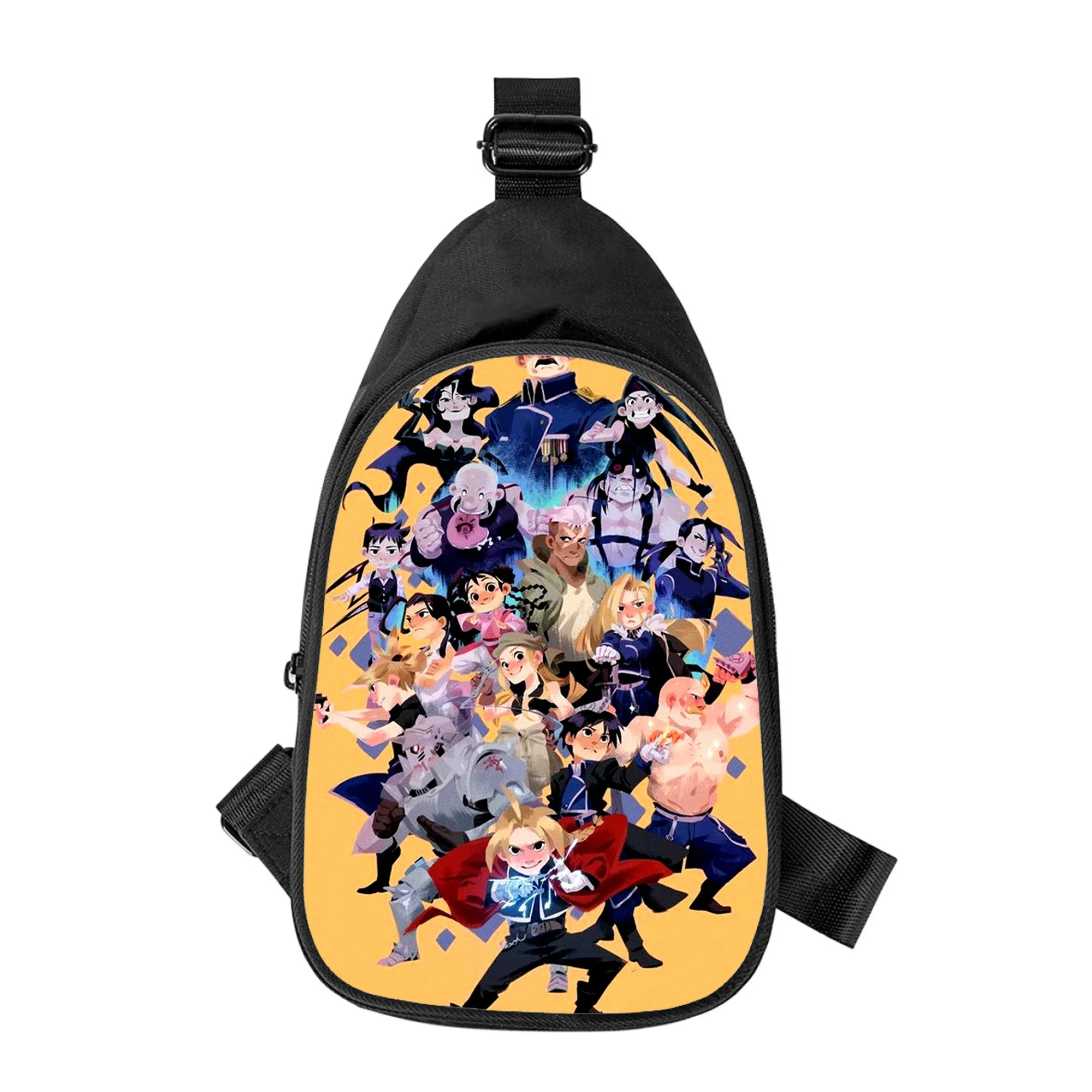 Anime Fullmetal Alchemist Print Cross Peito Bolsa para homens e mulheres, bolsa de ombro para marido, escola, pacote de cintura para homem, nova