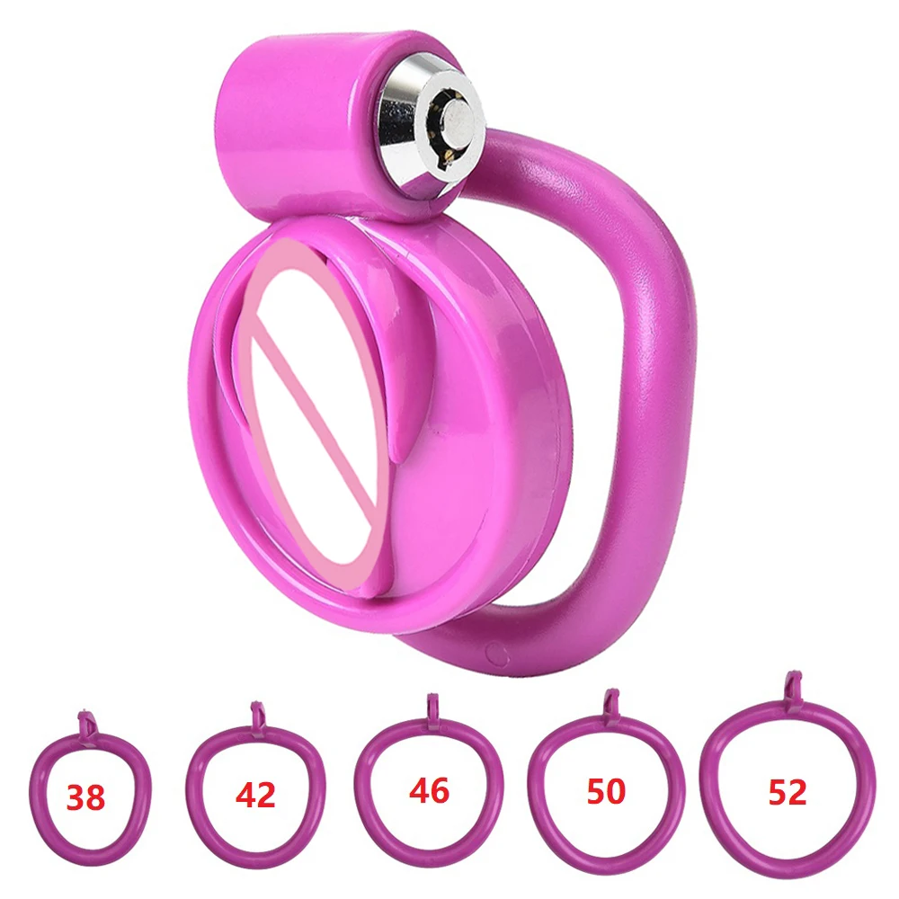 Male Penis Chastity Cage With 5 Size Cock Rings Set Bird Chastity Cage Belt Lock Ring Penis Lock Bondage Slave Sex Toy Man