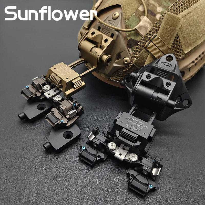 Tactical KVC Universal Bridge RQE Dual Monocular Night Vision L4G19 NVG Mount Goggles Stent Helmet Holder Install Accessories