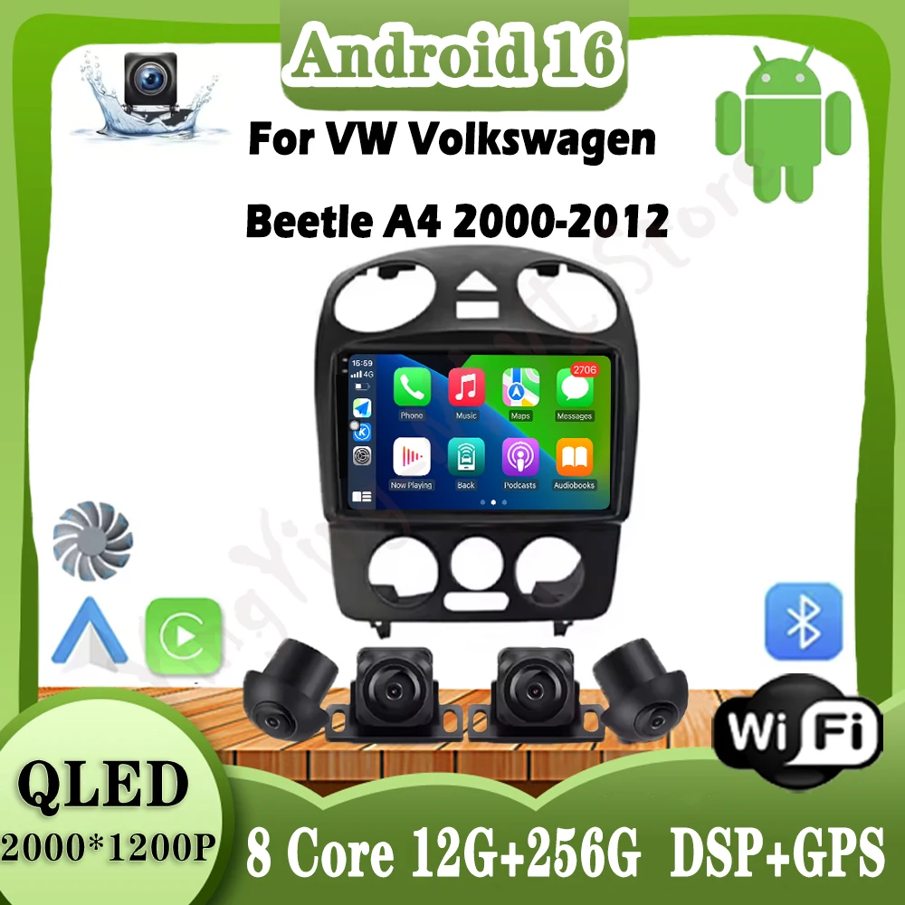 

Для VW Volkswagen Beetle A4 2000-2012 Автомобильный радиоприемник Мультимедийный плеер Android 16, интеллектуальная система, GPS Navi, Wi-Fi, 4G HD экран