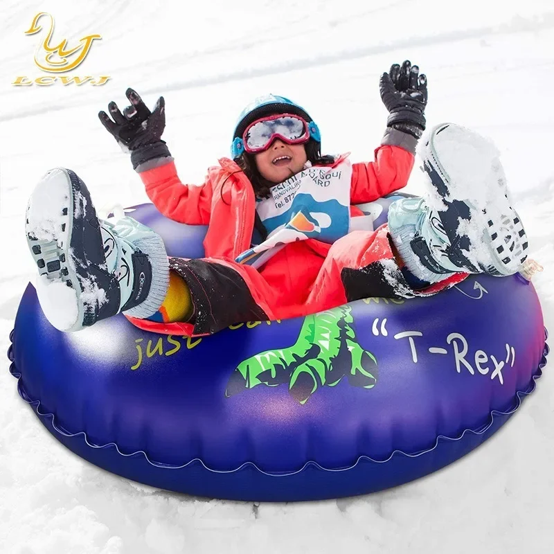 Skiing Ring Kids 36 Inch Inflatable Dinosaur Skiing Ring Winter Outdoor Skiing Tube Inflatable Snowboard Tube