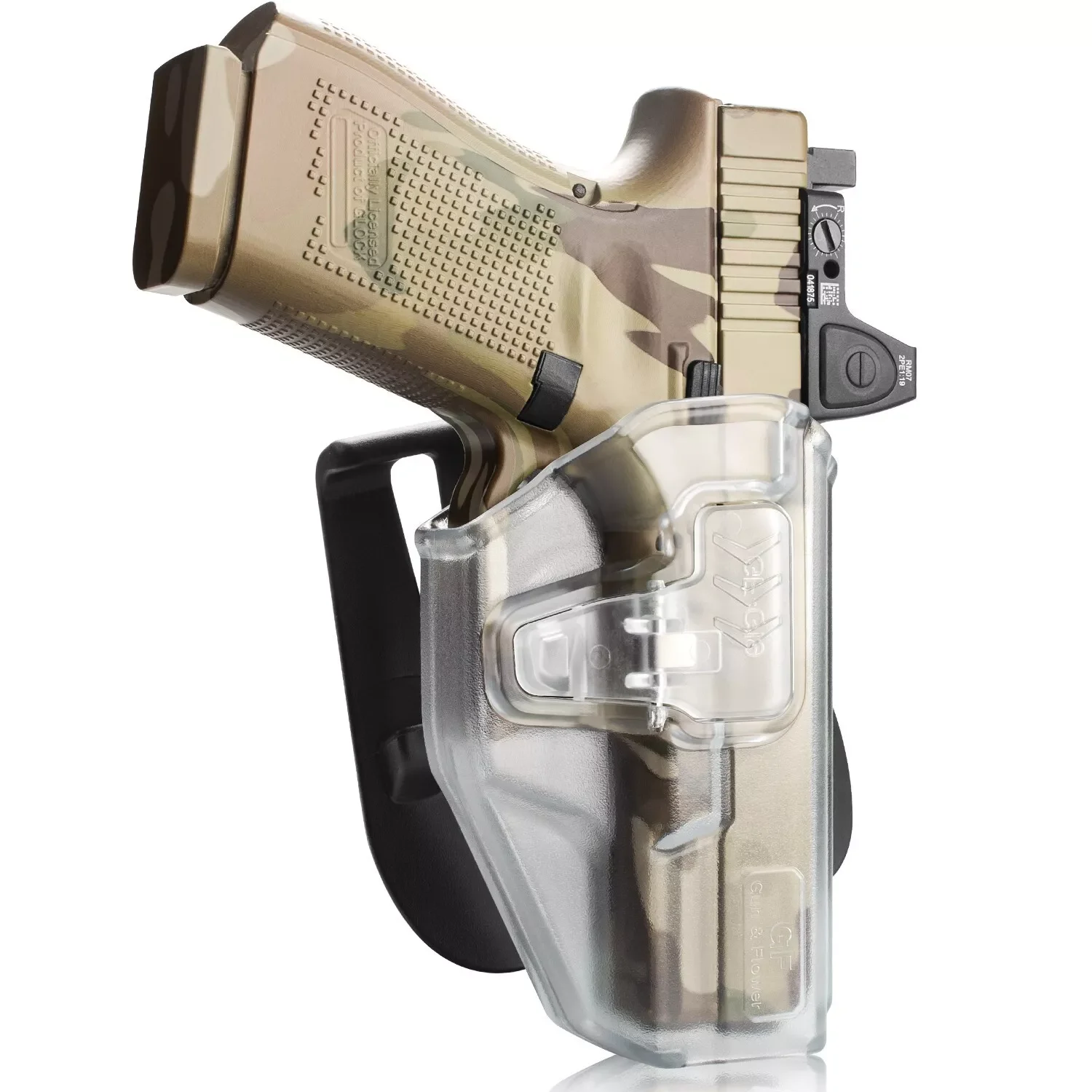 GF Frosted Clear/Black Color Universal Holster UNI  Fits for Standard Size/ Full Size/ Compact Models