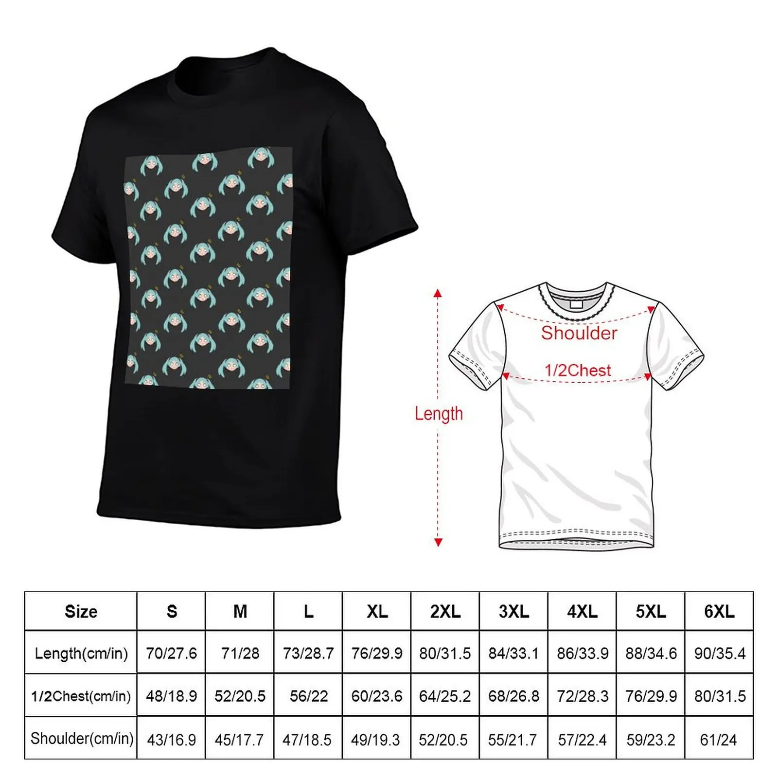 Miku Binder Pattern T-Shirt man t shirts graphic funny t shirts cotton t shirts designer T-shirt