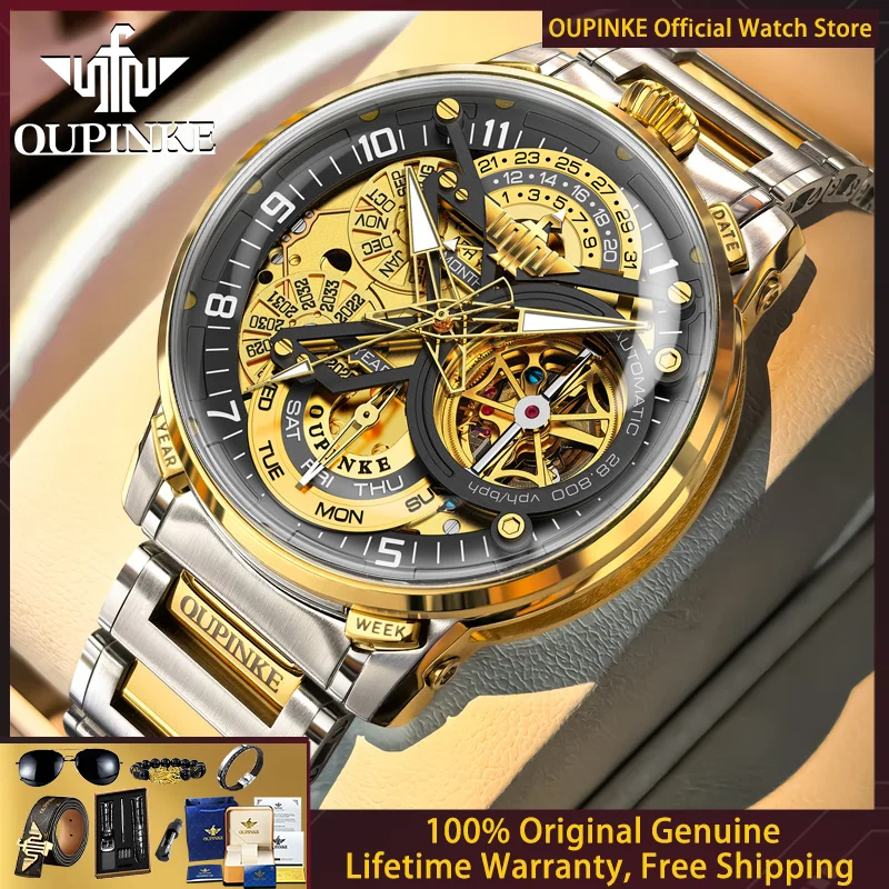 

OUPINKE 3278 Men Watch Hollow Luxury Automatic Mechanical Watch Brand High end Gift Watch Italian Designer Co designed Men Watch