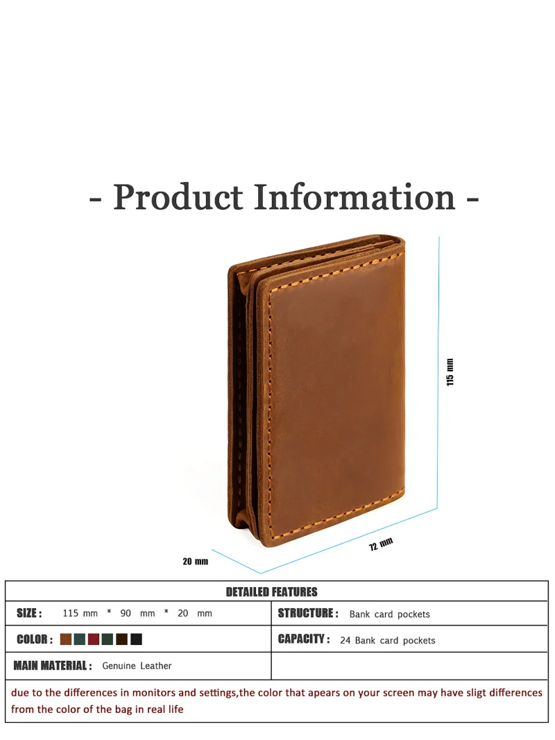 Hot Selling Slim Minimalist RFID Blocking Genuine Leather Wallet for Men Functional with Anti-Theft Polyester Lining Money Clip