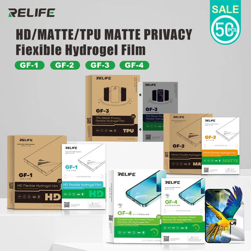RELIFE GF-1 GF-2 GF-3 GF-4 Folia hydrożelowa HD Matowa Prywatność Odporna na ciśnienie Naprawa chroniąca ekran telefonu Maszyna do cięcia folii