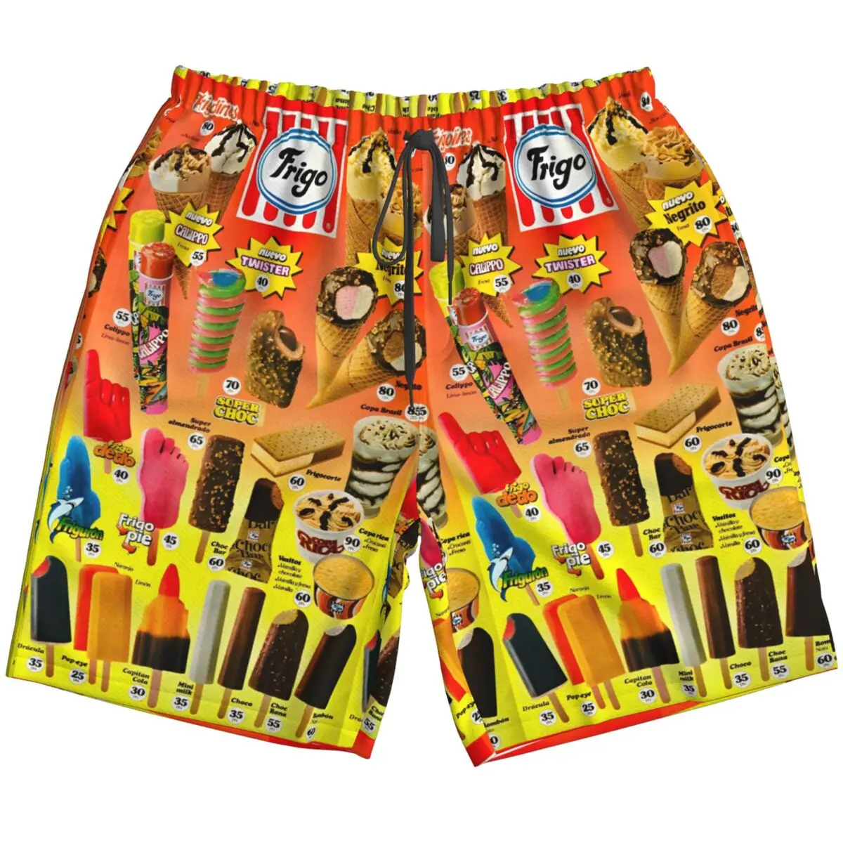 Pantalones cortos de playa con estampado de helado para hombre, Shorts de playa con estampado de helado, Estilo Hawaiano, Unisex