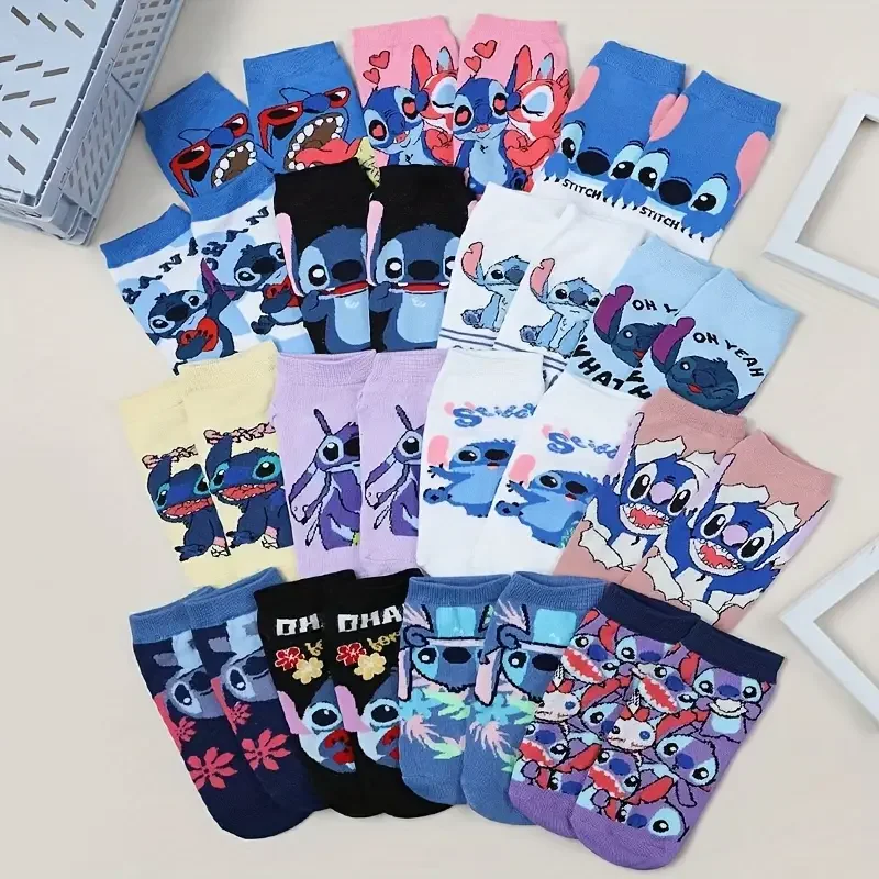 5/10/15/20 Spring/Summer Unisex Cute Cartoon Pattern Multifunctional Soft And Comfortable Casual Breathable Straight Leg Socks