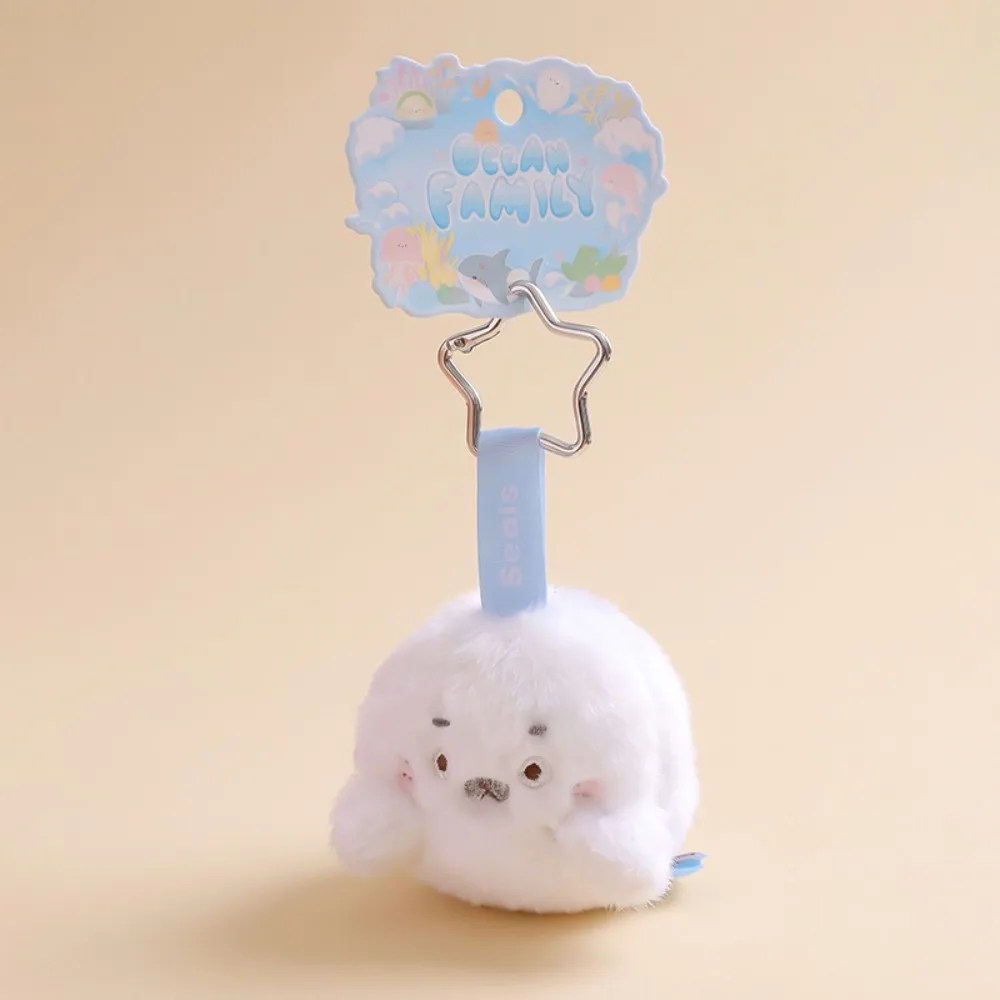 Cartoon Stuffed Animal Ocean Animal Plush Soft Plushie Key Holder Shark Seal Keychain 12cm Kawaii Turtle Keychain Backpack