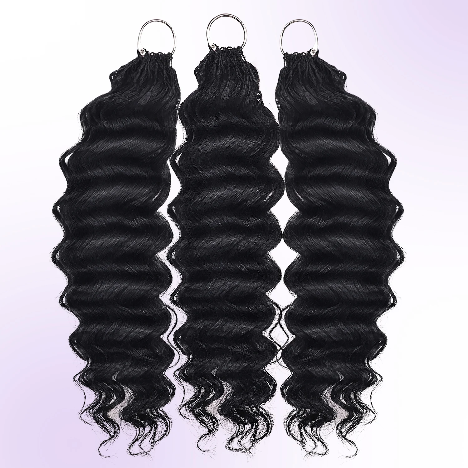 Extensions de cheveux humains bouclés au crochet, Deep Wave Pixie Curls, 100% cheveux humains, pré-séparées, tresses miracle sans nœuds