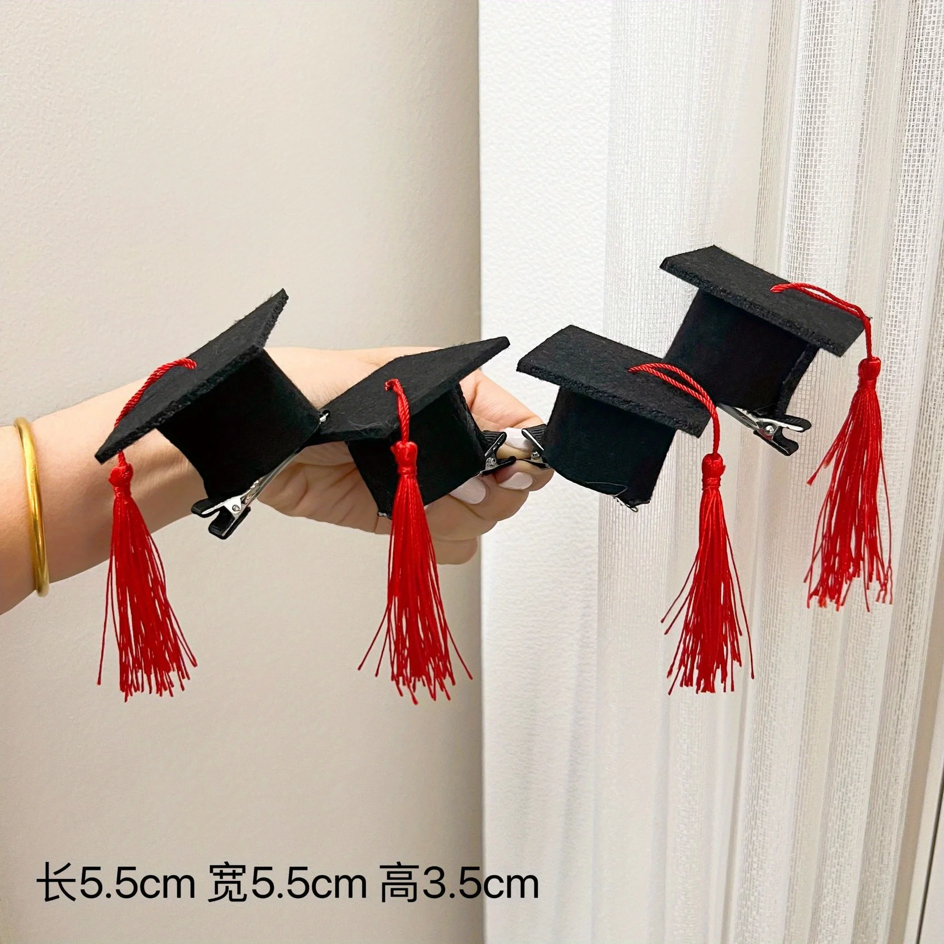 

Graduation PhD Hat Miniature Mortarboard Hair Clip with Tassel for Graduation Party Favors University Commencement Accessories