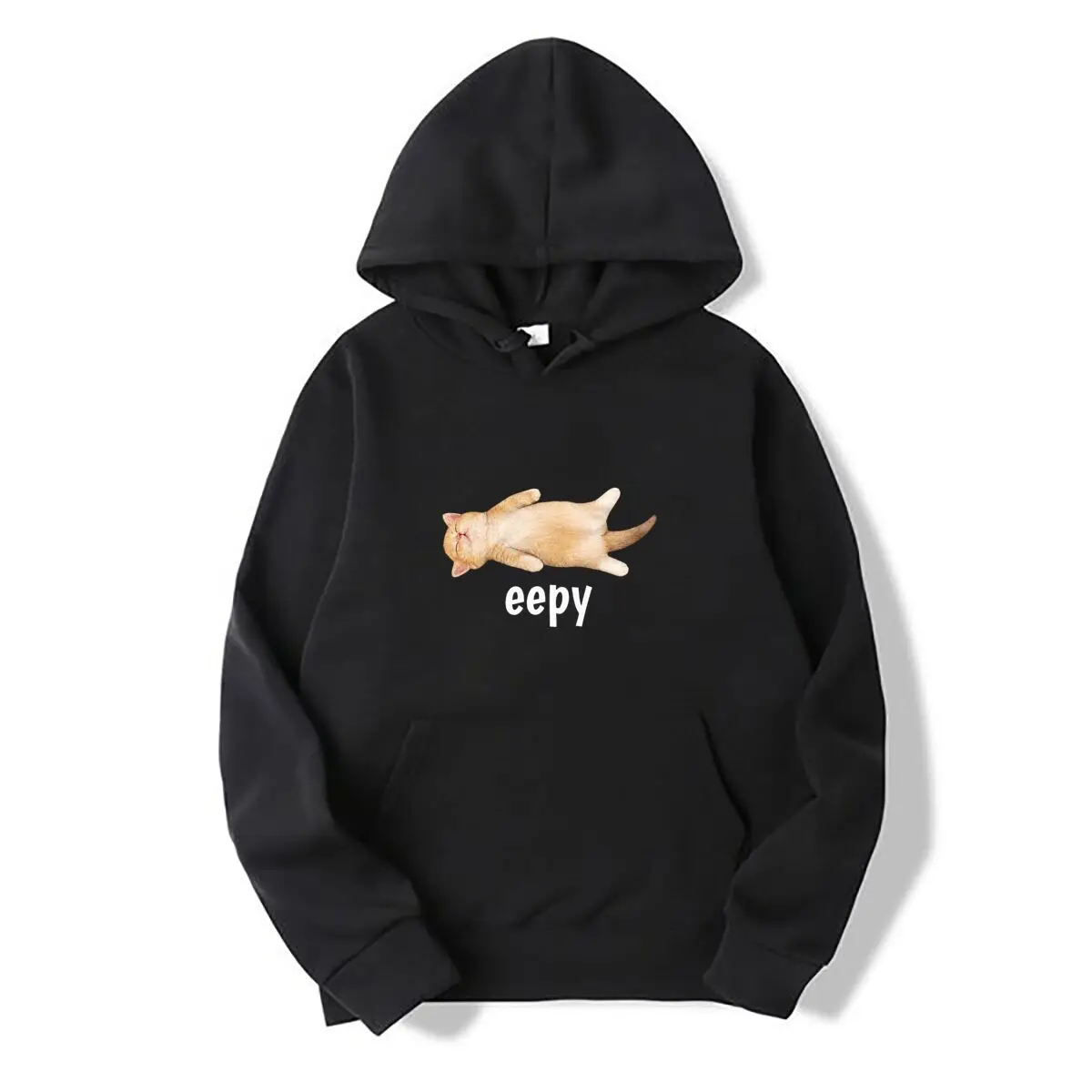 Sleeping Orange Cat Relaxed Pose Autumn and winter new men's and women's hooded sweatshirts