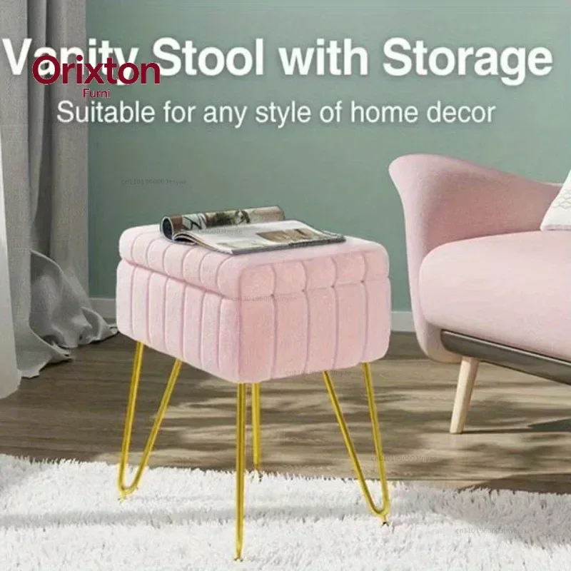 Creative light luxury ins style high-end dressing table makeup stool storage stool storage storage box chair manicure stool