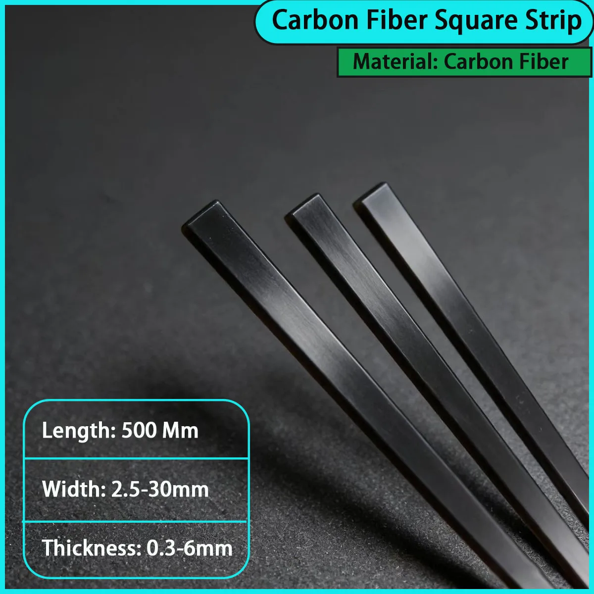 Thickness 0.3-6mm Carbon fiber square strip is an ideal material for high-end lightweight structures