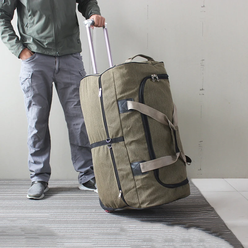 

Super Large Capacity trolley travel bag International Study Abroad Long-distance luggage Lightweight Canvas Trolley Suitcase Bag