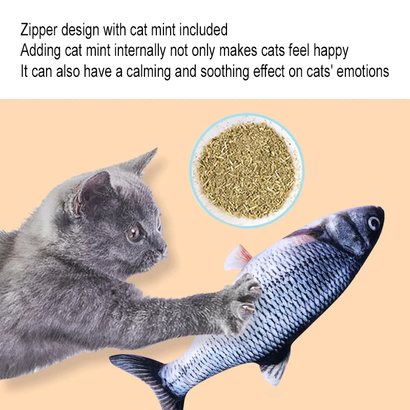 Cat Toy Training Entertainment Fish Plush Stuffed Pillow 20Cm Simulation Fish Cat Catnip 3D Interactive Chew Toy Pet Supplies