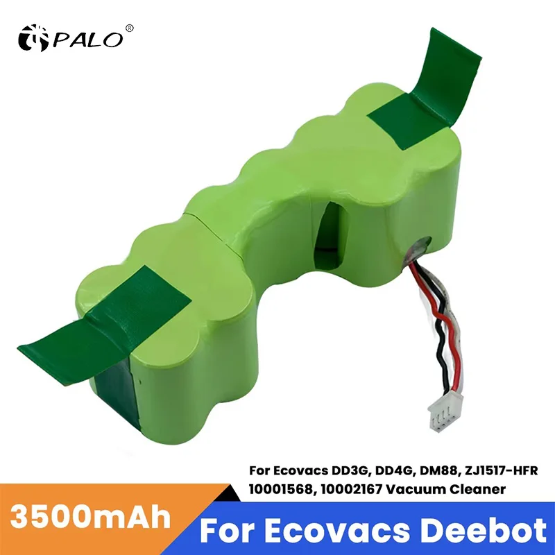 12V Ni-MH Battery Replacement for Ecovacs 10001568 10002167 DD3G DD4G DE5G DD35 DG710 DM88 ZJ1517-HFR Robotic Vacuum Cleaner