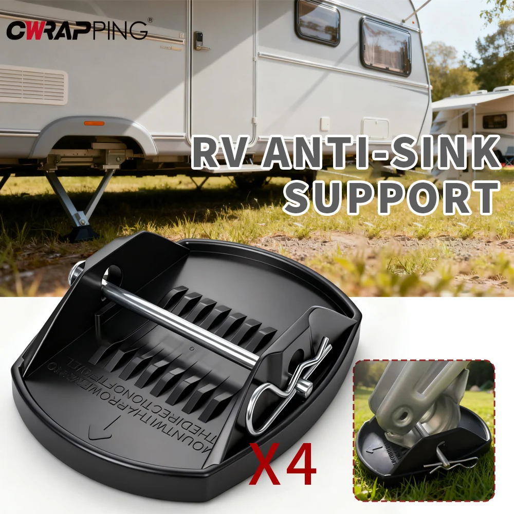 

4Pcs RV Trailer Jack Pads Camping Accessories Motorhome Gadgets Universal Leveller Wheel Foot Leg Support Adapter Caravan Car