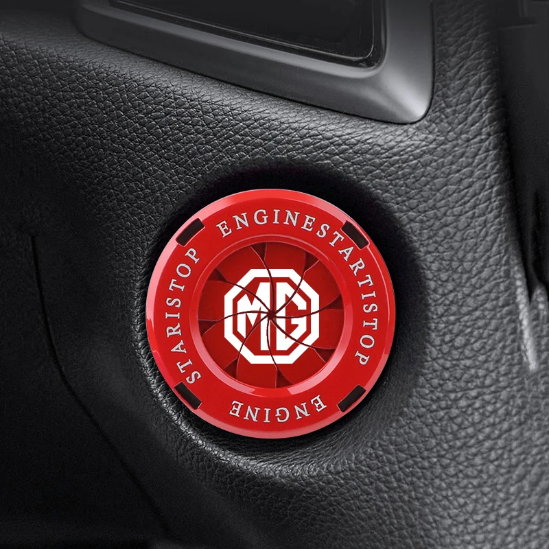 Car Engine Start Stop Button Cover Rotating Ignition Switch Trim Cap With MG Logo For MG ZS HS MG4 EV MG5 MG6 MG7 One Auto Inter
