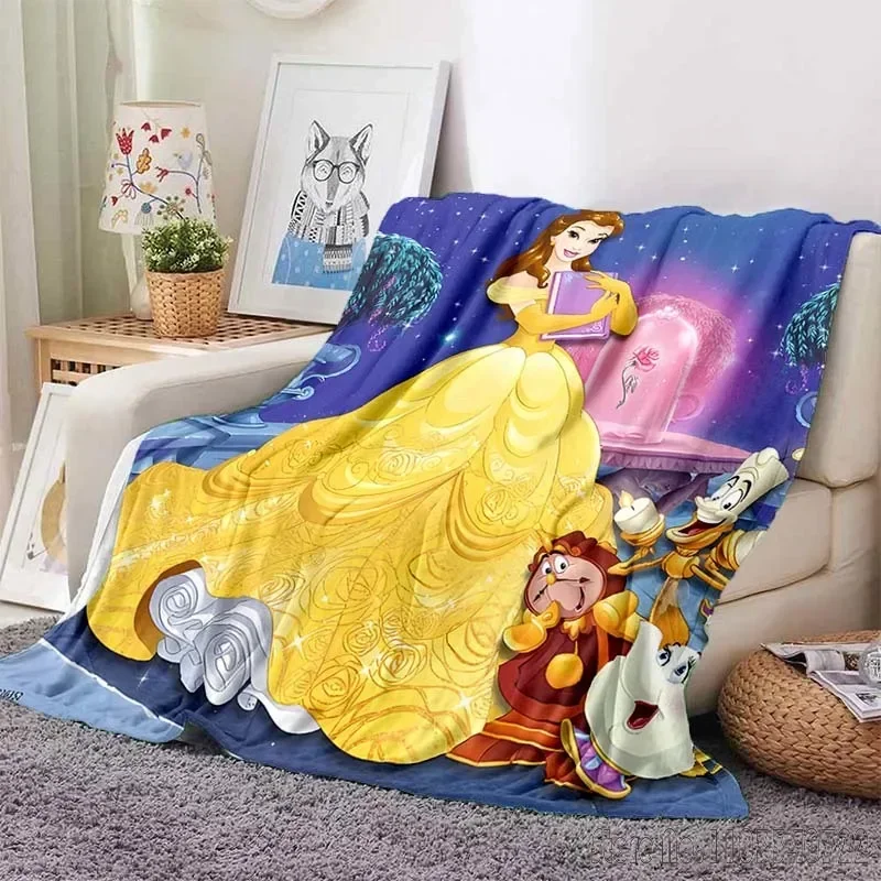 

Beauty and The Beast Blanket Throw Sofa Bed Cover Four Season Soft Fluffy Quilt Blanket Flannel Throw Children Girl Gift