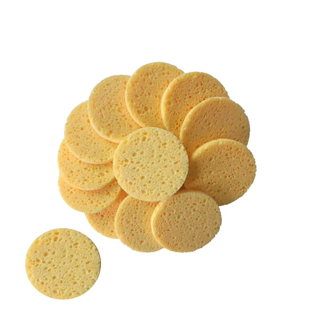20 piezas redondo 65X8Mm limpieza facial Puff almohadillas desmaquillantes esponja cojín para pieles sensibles limpieza profunda Control de aceite viaje