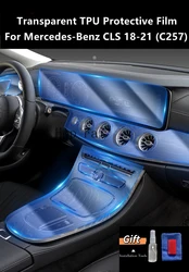 For Mercedes-Benz CLS 18-21 C257 Car Interior Center Console Transparent TPU Protective Film Anti-scratch Repair Film