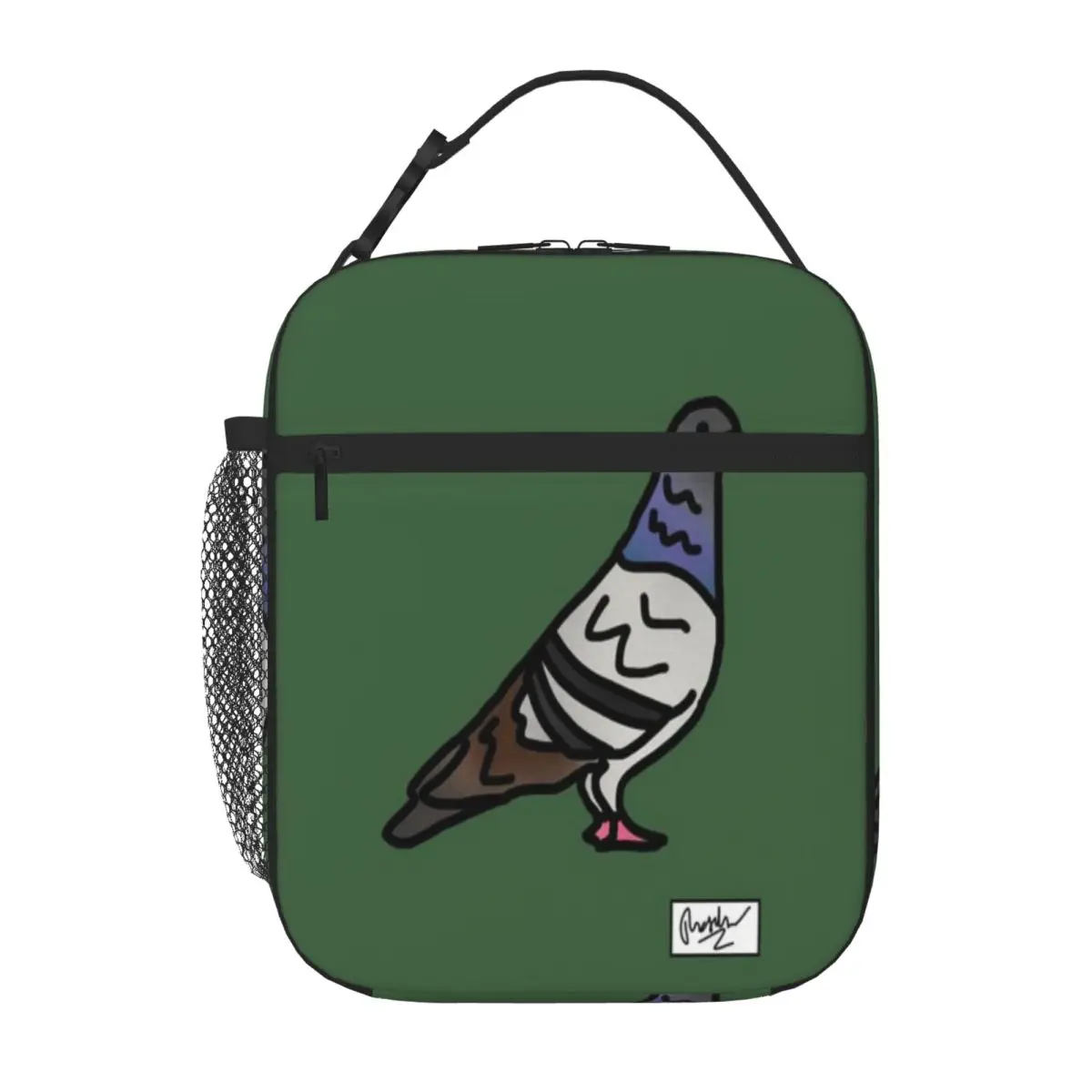 Bestselling Pigeon Doodle Zipper Closure Portable Lunch Bag Beach Outing School Lunch Bag