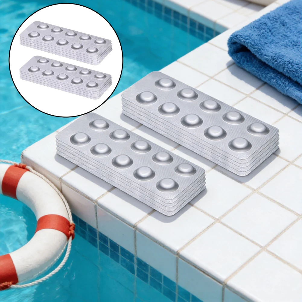 Tabletas de prueba de calidad del agua para piscina, análisis del agua, valor DPD1, tabletas de plástico de 9x4x2cm para la condición del agua de la piscina, 1 ud.