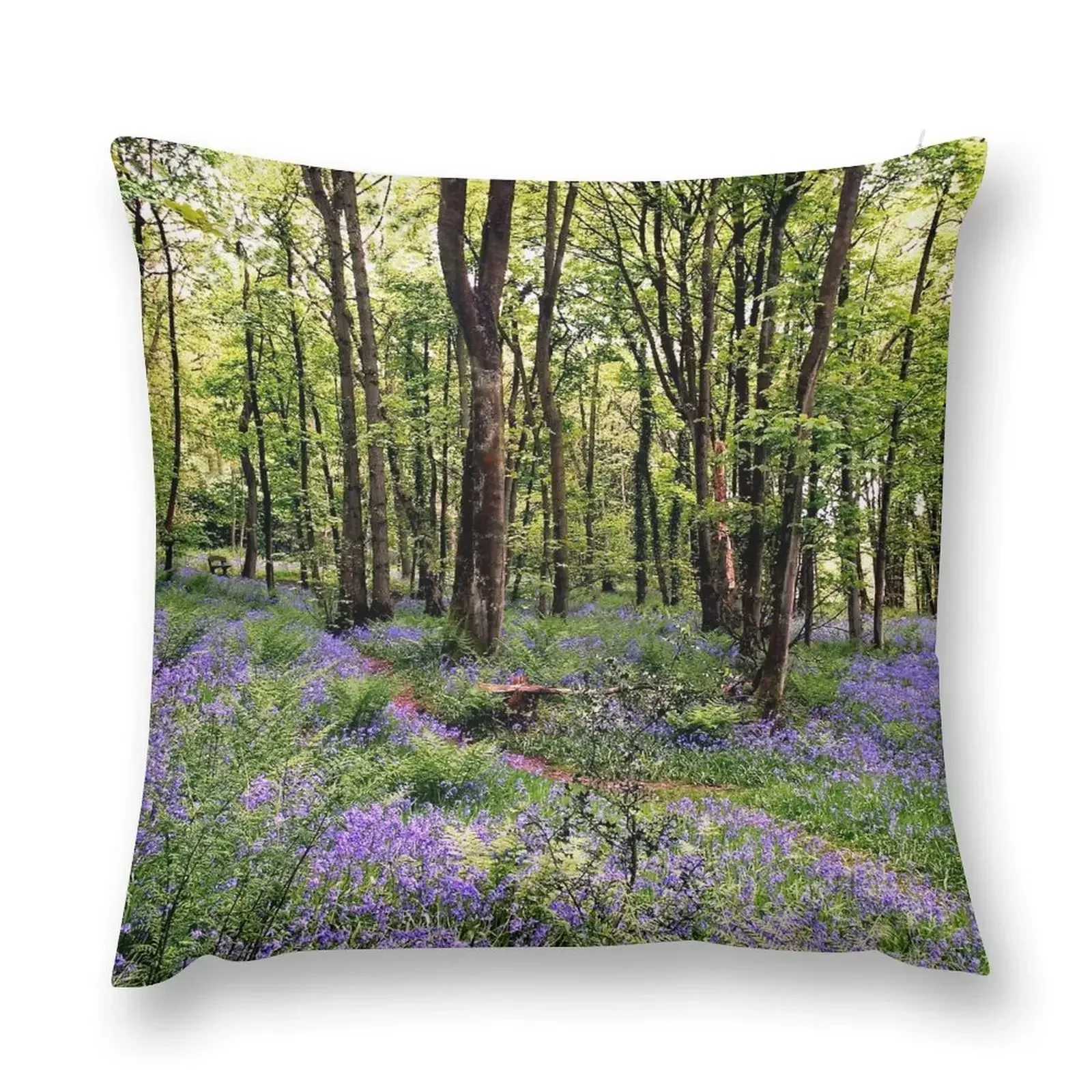 

Bluebells at Whitemoss Common near Grasmere Throw Pillow Cushion Cover Cushions For Children pillow
