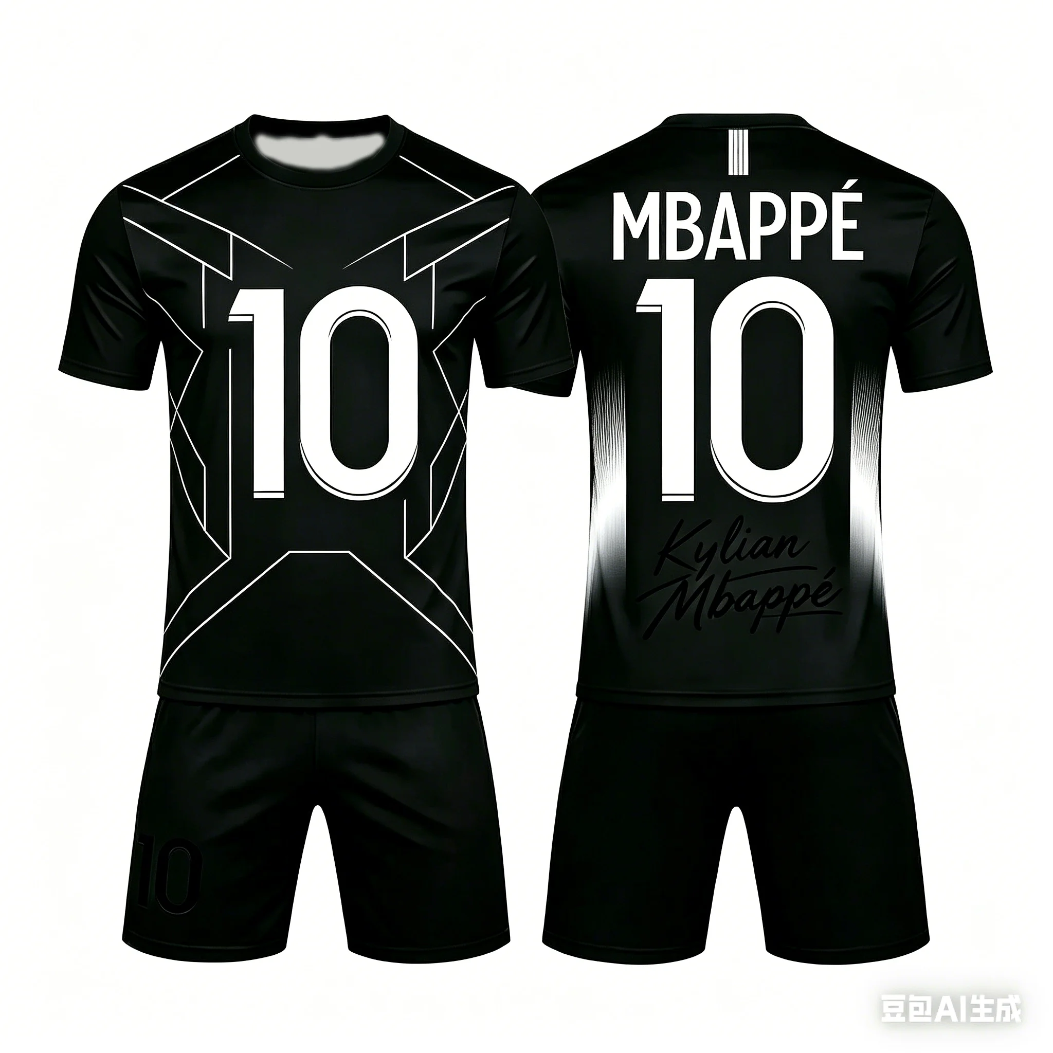 26 Fashionable Color Splicing AI #10 Mbappe Summer Children's Adult Set Parent-child Short Sleeved Shorts Football Jersey Unisex