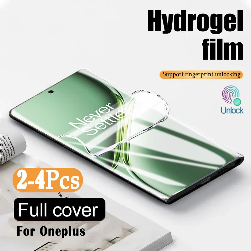 2-4Pcs Silicone Hydrogel Soft Film For OnePlus Ace 3 2 Pro 3V 2V 12 11 10 9 12R 11R 10R 10T 9RT 9R 9 8T 7T Screen Protector