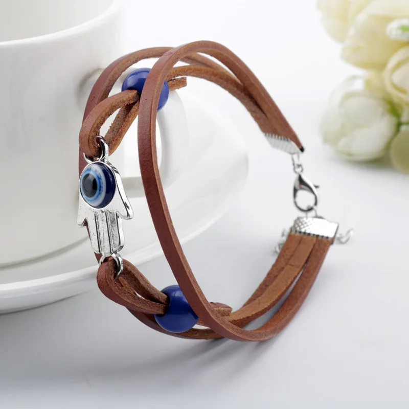 Game cosplay The Last of Us Part 2 Bracelet figure Ellie Dina Hamsa Evil Eye Leather Bracelets charms Bangles props fans gifts image 2