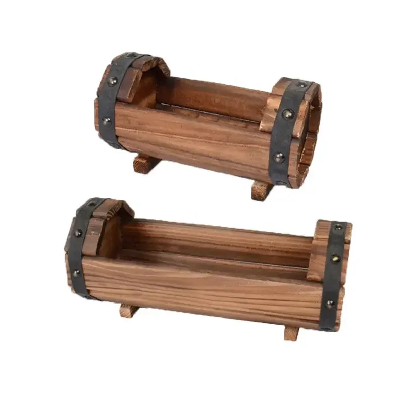 جديد متفحمة أصيص زهور خشبي نبات عصاري بوعاء زارع الحاويات في الهواء الطلق ديكور حديقة المنزل