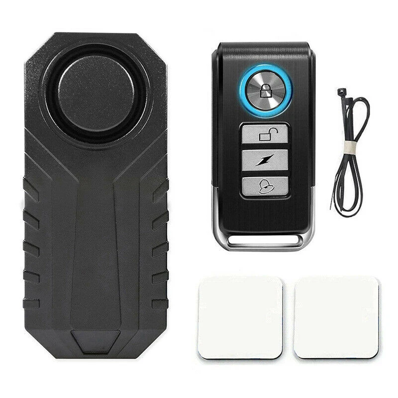 Wireless Horn Alarm With Remote Control 113dB Waterproof Anti-theft Motorcycle Scooter Vibration Alarm Bike Accessories