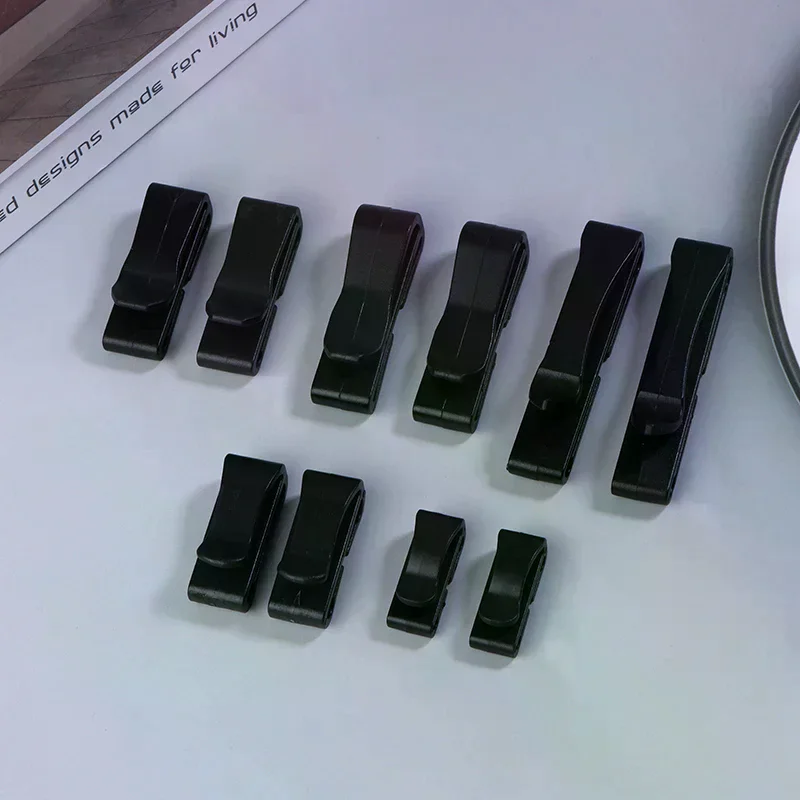 10Pcs/Pack Quick Slip Keeper Buckle End Clip Slider Black For Camping Hiking Backpack Adjusting Strap Webbing 20-51mm