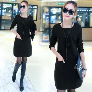 2022 المرأة الخريف / الشتاء مبطنة بالصوف سميكة من النوع الثقيل من قطعتين فستان الوهم متوسط الطول النمط الكوري بالجملة أفضل 12 ملابس كورية مبيعا بالجملة - رقم 10