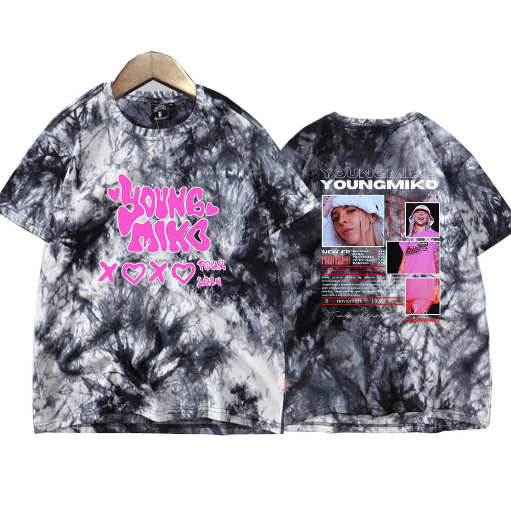 Young Miko 2024 Tie Dye Shirts Unisex  Round Neck Short Sleeve T-Shirt Fans Souvenir Gift Tops