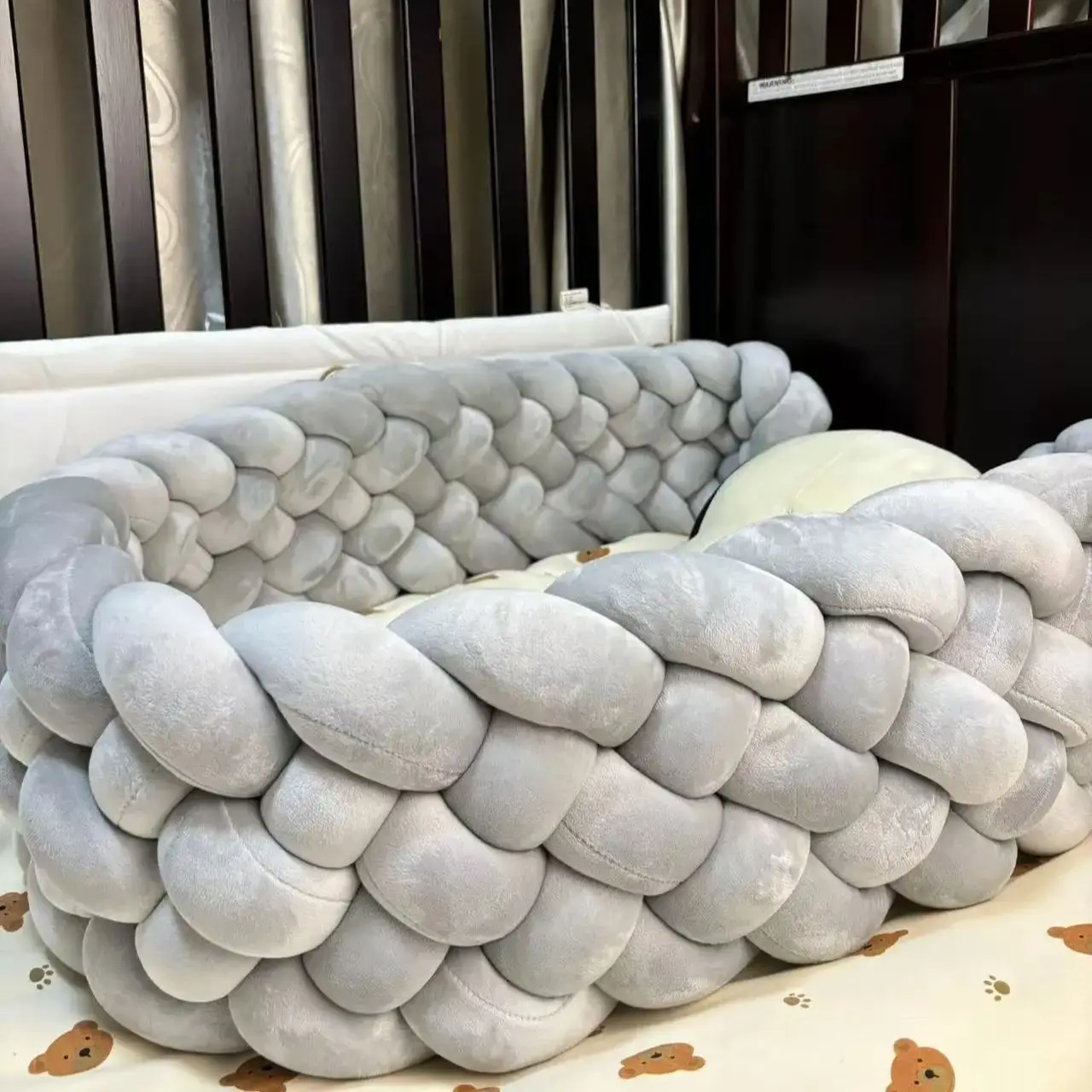 200cm Newborn Crib Bumper Baby Bed Bumper Infant Knot Pillow Bumper 6 Braids Baby Crib Bumper Protector Baby Room Decoration