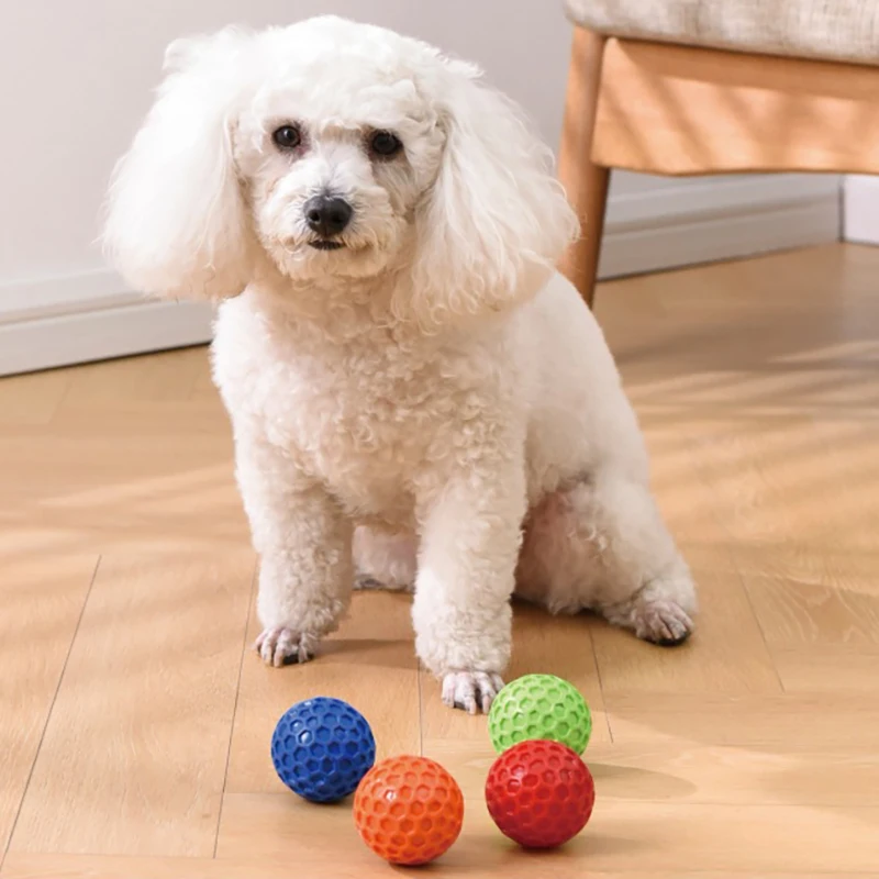 1-3pcs Indestructible Squeaky Dog Toys Interactive Dog Balls Natural Rubber Puppy Ball for Dog Chew Toys Random Color