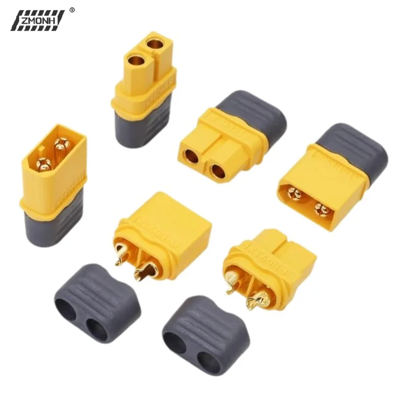 

[H]1 Pair XT60H Male Female Connectors Plugs With Sheath XT60 Upgrade Connectors For Lithium Battery RC Planes Car