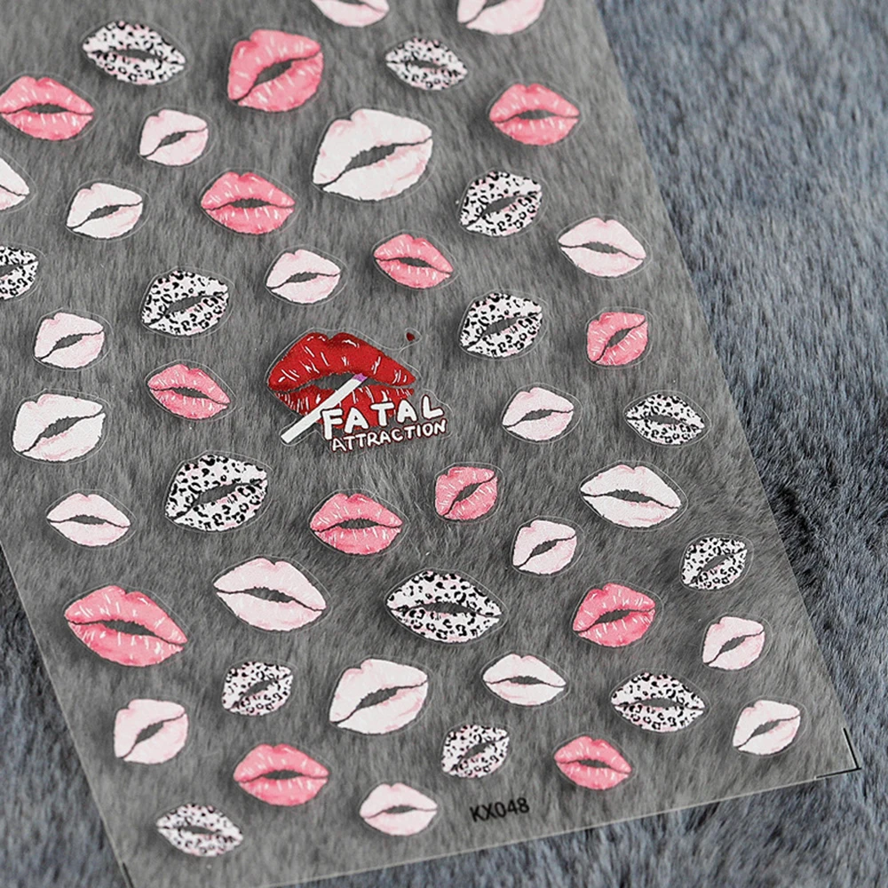 Sexy Red Lips Nail Sticker DIY Slider Decal Nail Art Decoration Manicure Accessories