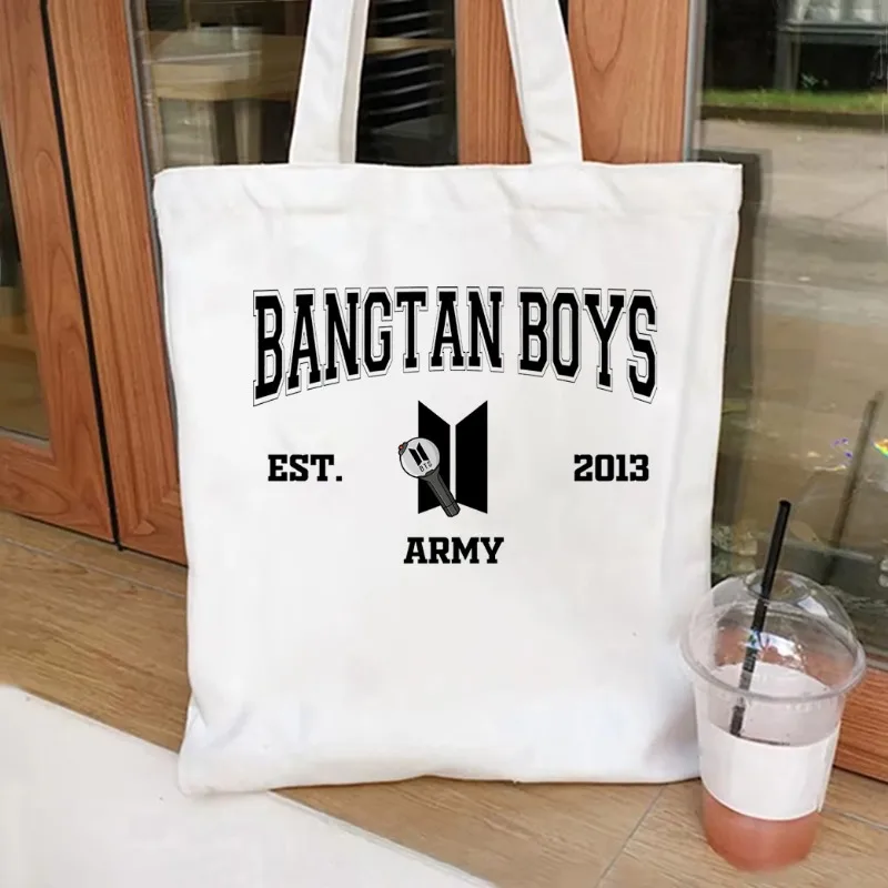 Kpop Army Popular Tote Bag Bangtan Boys Women's Shoulder Bag Kpop Fan Gifts Bangtan Merch Korean Pop Group Member Tote Bag