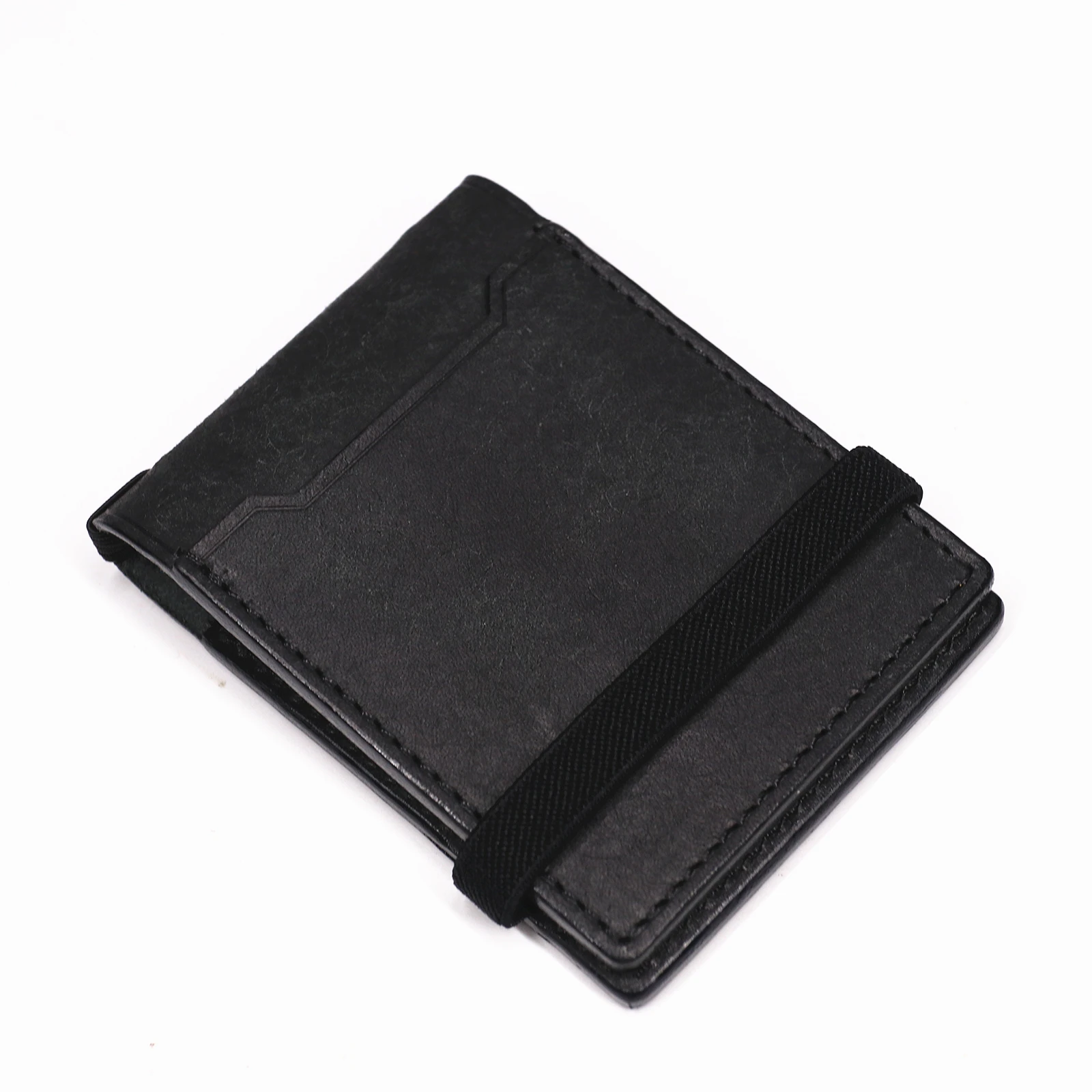 100 % echtes Leder, Geldbörse mit Magnetverschluss, schlanke Bifold-Geldbörse für Herren, Geldscheinklammer-Organizer mit Kartenhalter. – Detail 15