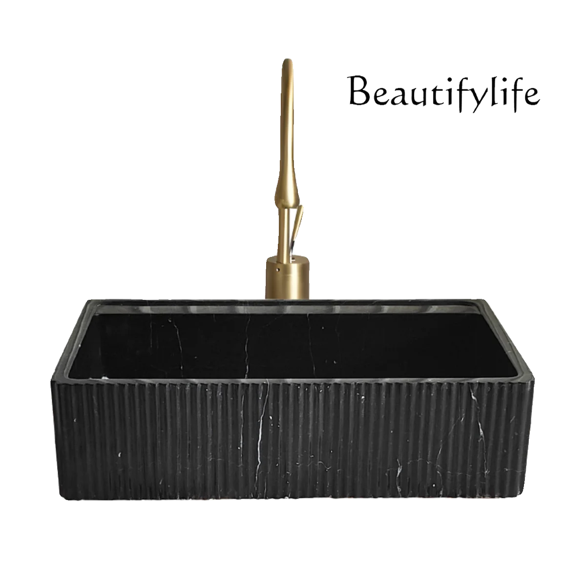 Natural marble Nordic art table basin, light luxury stone hand washing integrated washing table basin